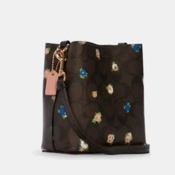 Coach Mini Town Bucket Bag In Signature Canvas With Vintage Mini Rose Print - Picture 4 of 4
